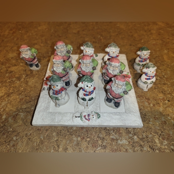 Vintage Bombay Company Snowman/Santa Tic Tac Toe Game - Picture 4 of 15